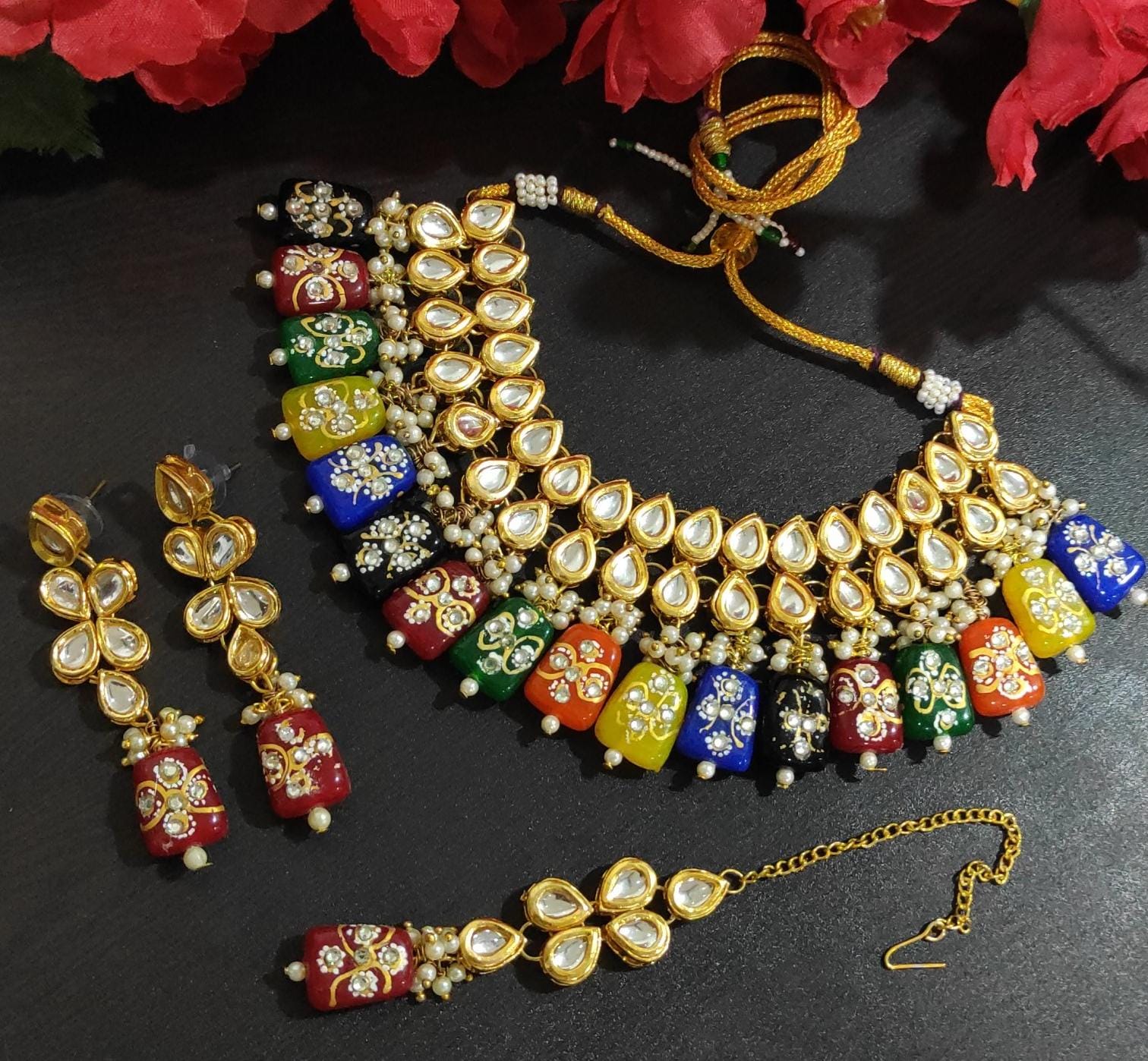 Kundan Costume Jewellery Necklace Imitation Jewelry Wedding Wear