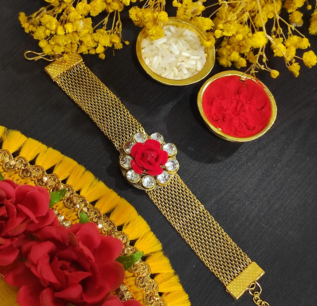 A2 Fashion Gold Plated Stone Bracelet Rakhi