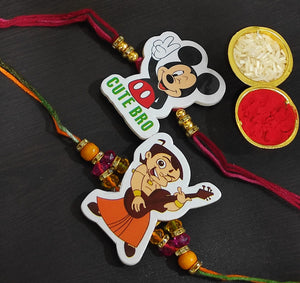 Adorable Chota Bheem,Mickey Mouse Kids Rakhi (Pack Of Two)