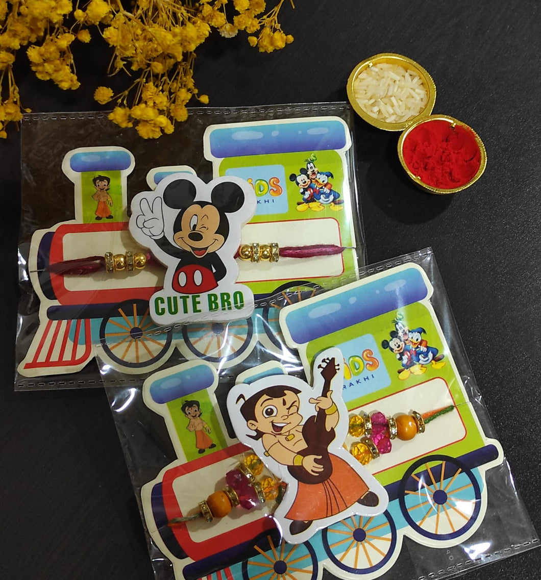 Adorable Chota Bheem,Mickey Mouse Kids Rakhi (Pack Of Two)