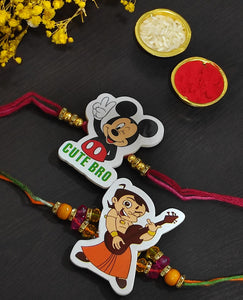 Adorable Chota Bheem,Mickey Mouse Kids Rakhi (Pack Of Two)