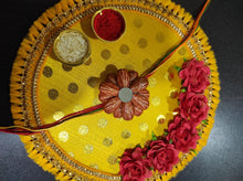 Load image into Gallery viewer, A2 Fashion Floral Yellow Decorative Kumkum Tilak Plate