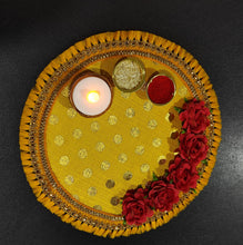 Load image into Gallery viewer, A2 Fashion Floral Yellow Decorative Kumkum Tilak Plate