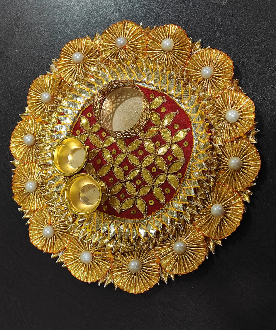 A2 Fashion Decorative Rakhi special Kumkum Tilak Plate For Pooja/Gifting