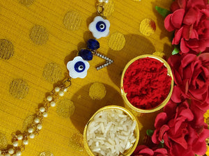 A2 Fashion Name Personalized Evil Eye Rakhi "Letter V"