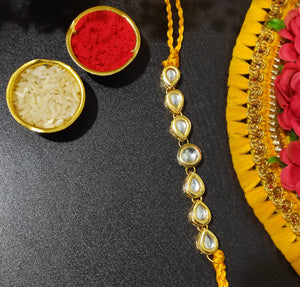 A2 Fashion Elegant Kundan Rakhi For Brother