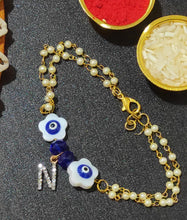 Load image into Gallery viewer, A2 Fashion Name Personalized Evil Eye Bracelet Rakhi &quot;Letter N&quot;