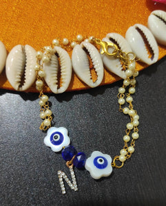 A2 Fashion Name Personalized Evil Eye Bracelet Rakhi "Letter N"