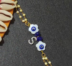 A2 Fashion Name Personalized Evil Eye Bracelet Rakhi "Letter S"