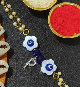 A2 Fashion Name Personalized Evil Eye Bracelet Rakhi ,Letter "P"