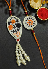 Load image into Gallery viewer, A2 Fashion Exclusive Chikankari Couple Rakhi Set