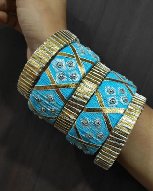 A2 Fashion Handmade GotaPatti Thread Bangles Set