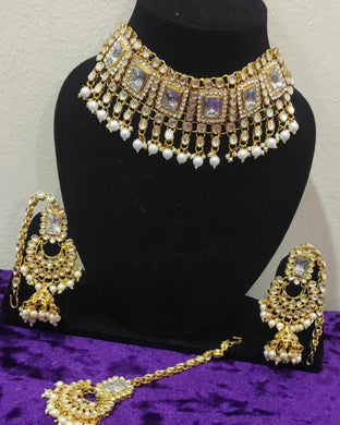 A2 Fashion White Kundan Jwellery Set