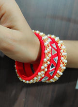 Load image into Gallery viewer, A2 Fashion Red Handcrafted Thread Bangle set