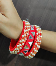 Load image into Gallery viewer, A2 Fashion Red Handcrafted Thread Bangle set