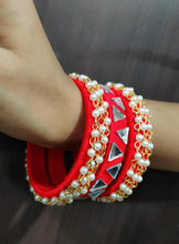 Load image into Gallery viewer, A2 Fashion Red Handcrafted Thread Bangle set