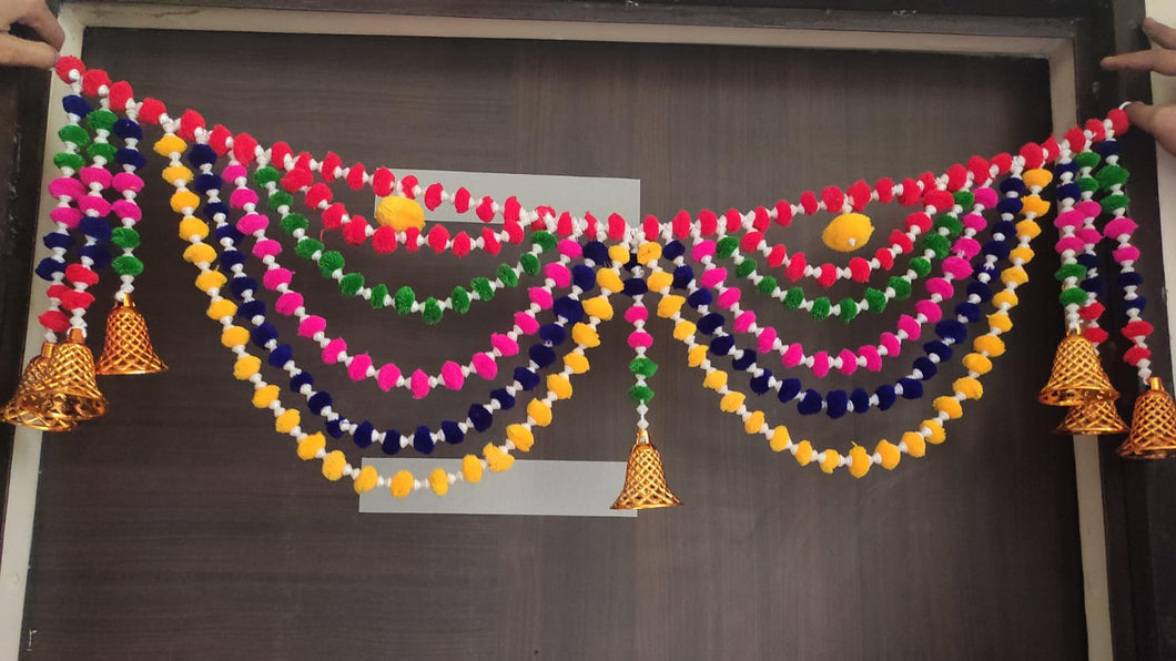 A2 Fashion Multicolour Pompom Toran/Bandhanwars