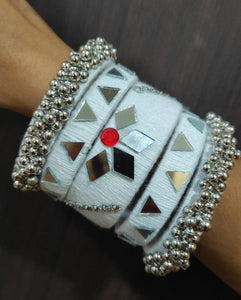 A2 Fashion Handmade Mirror Thread Bangles- Navratri Special