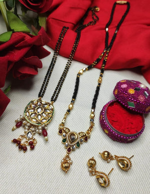 A2 Fashion Traditional Kundan Mangalsutra Combo