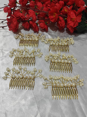 A2 Fashion Pearl Side Comb/ Hair Slider/ Party Wear Floral Hair Accessories