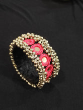 Load image into Gallery viewer, A2 Fashion Boho Banjara Pink Mirror Work Bracelet Handcuff