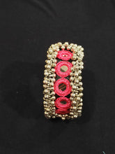 Load image into Gallery viewer, A2 Fashion Boho Banjara Pink Mirror Work Bracelet Handcuff