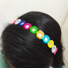 Load image into Gallery viewer, A2 Fashion Multicolour Mirror Work HairBand For Girls