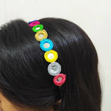 Load image into Gallery viewer, A2 Fashion Multicolour Mirror Work HairBand For Girls