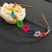 Load image into Gallery viewer, A2 Fashion Multicolour Mirror Work HairBand For Girls