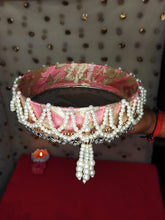 Load image into Gallery viewer, A2 Fashion Decorative Handcrafted Stainless Steel Pink Karwachauth Pooja Thali Set With Cover