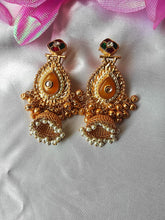 Load image into Gallery viewer, Kashmiri Gold Plated  Jhumka Earrings |  Traditional Gold Look Ethnic Brass Jewellery