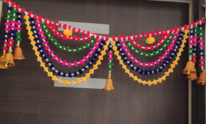 A2 Fashion Multicolour Pompom Toran/Bandhanwars