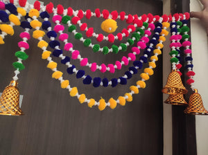 A2 Fashion Multicolour Pompom Toran/Bandhanwars