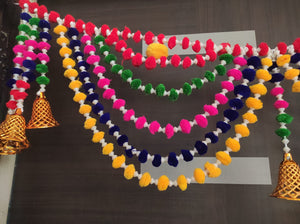 A2 Fashion Multicolour Pompom Toran/Bandhanwars