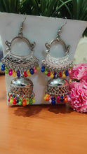 Load image into Gallery viewer, A2 Fashion Handcrafted Oxidized Silver Jhumka Earrings