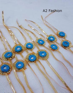 Exclusive Handmade Mirror Work Rakhi ( Set of 12)