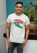 Load image into Gallery viewer, A2 Fashion Men&#39;s Indian Flag Tri-color White Round Neck T-Shirt