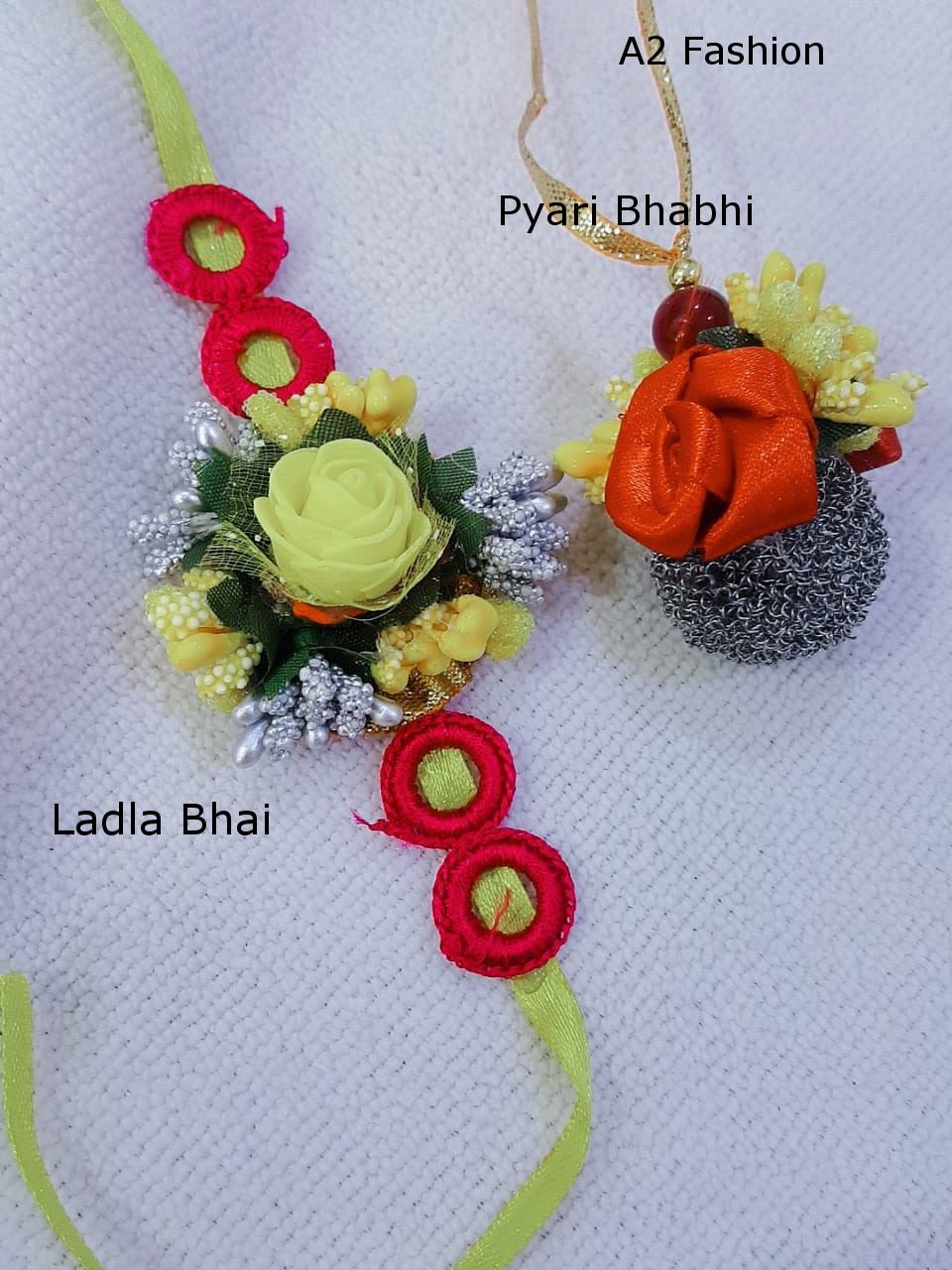 A2 Fashion Fancy Floral  Multicolour Bhai-Bhabhi Rakhi Set