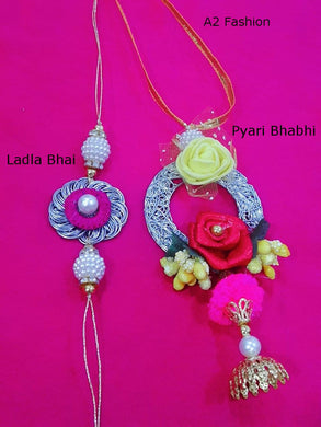 Bhai-Bhabhi Rakhi Set- Multicolour