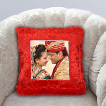 Load image into Gallery viewer, Personalized Red Fur Cushion