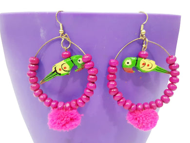 Trendy Beaded Parrot Earring