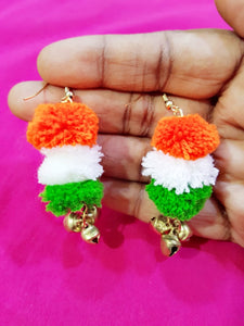 Fashionable Tri-Color Earrings For Women And Girls For Republic Day/Independence Day