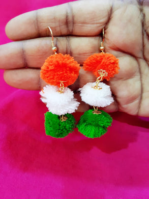 Fashionable Tri-Color Earrings For Women And Girls For Republic Day/Independence Day