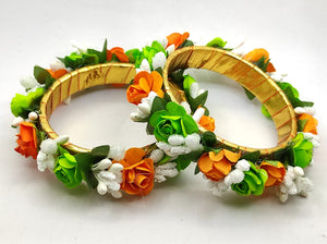 Tri-Colour Flower Bangles