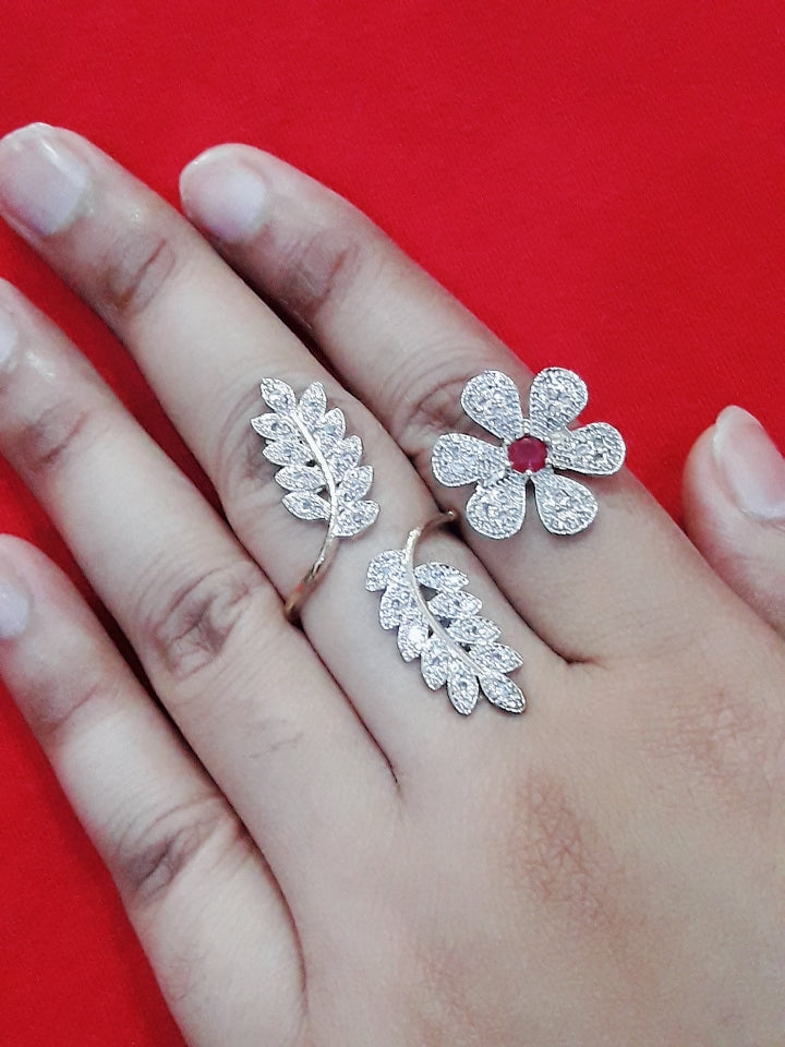 Plain Golden Finish Ring | American Diamond Ring | Daily Use Fingerring |  Saaj