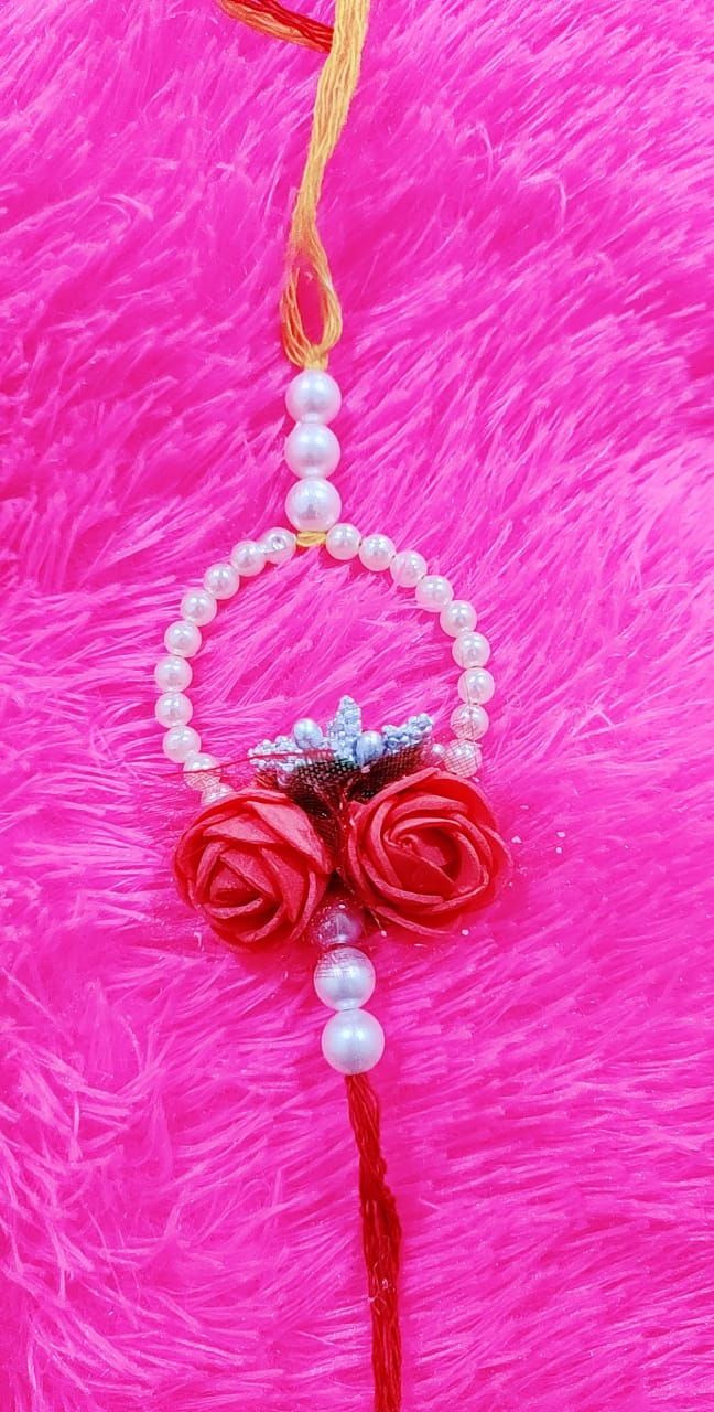 Exclusive Handmade Floral Pearl Rakhi