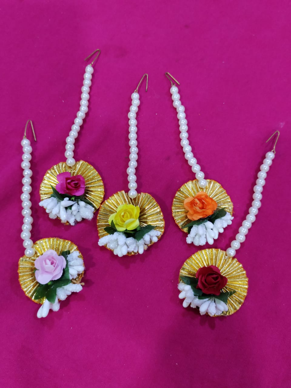 A2 Fashion Floral Maangtika For Haldi,Mehndi,Sangeet Giveaways