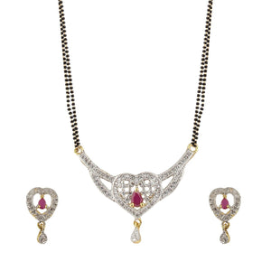 Heart-Shape Mangalsutra And Earring Set