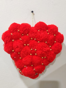 A2 Fashion Valentine's Collection Handmade Red Pompom Heart