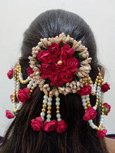 Load image into Gallery viewer, A2 Fashion Flower Embellished Latest Design Beaded Multilayered Hair Accessories/Gajra/Hair